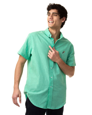 Camisa Hombre Manga Corta ALWAYS LINEN Jade