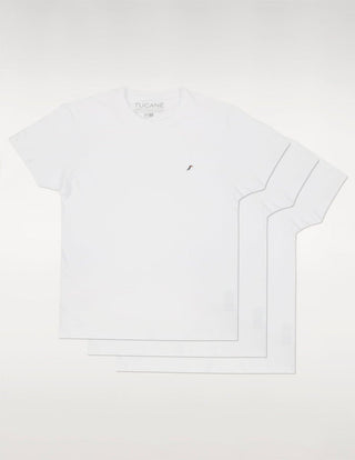 3 Pack Playera Hombre Cuello Redondo AIR Blanca--Tucanê