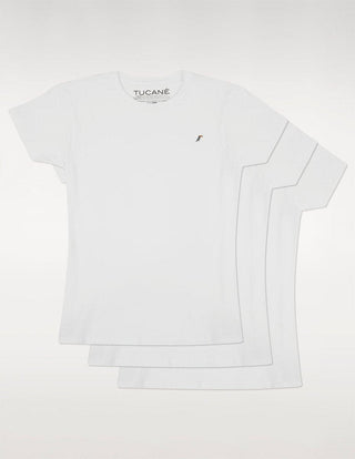 3 Pack Playera Mujer Cuello Redondo AIR Blanco--Tucanê