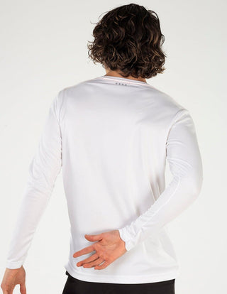 Tucane Playera Deportiva Manga Larga Blanco Caballero Jersey Deporte Deportiva Ejercicio Slim Fit Fitness Gimnasio Correr Gym Ligera transpirable Entrenamiento Entrenar