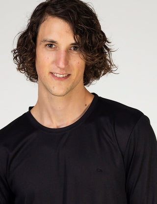 Tucane Playera Deportiva Sport Negro Manga Larga Ejercicio Correr Deporte Gym Fit Fitness Slim Gimnasio Gym Ligera transpirable Entrenamiento Entrenar Casual Negra