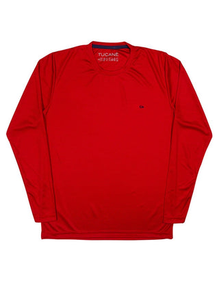 Tucane Playera Deportiva Sport Roja Manga Larga Ejercicio Correr Deporte Gym Fit Fitness Slim Gimnasio Gym Ligera transpirable Entrenamiento Entrenar Casual Rojo