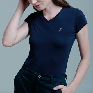 Playera Mujer Cuello V AIR V NECK Marino-PLAYERA-Tucanê