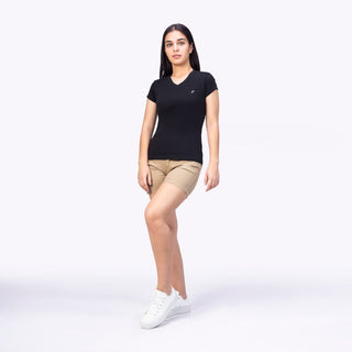 Playera Mujer Cuello V AIR V NECK Negro