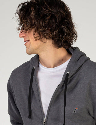 Tucane Sudadera Gorro Hoodie Cierre Casual Gris Jaspe Caballero Bolsillos Cangurera Bolso Fit Moda Slim Capucha Hombre