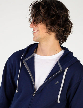 Tucane Sudadera Gorro Hoodie Cierre Casual Azul Marino Caballero Bolsillos Cangurera Bolso Fit Moda Slim Capucha Negra Hombre