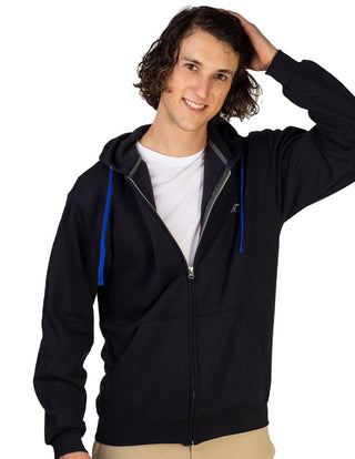 Sudadera con Cierre y Gorro ZIPPER HOODIE Negro--Tucanê