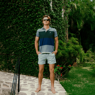 PLAYERA STRIPED POLO CABALLERO Azul