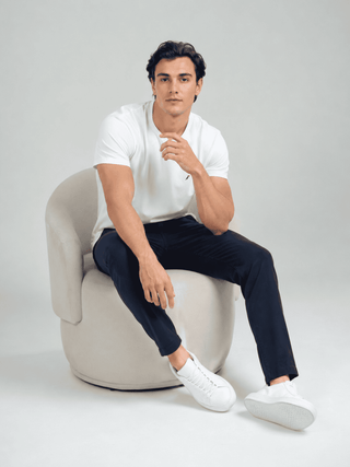 Playera Hombre Cuello redondo AIR Blanco