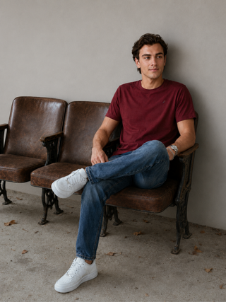Playera Hombre Cuello redondo AIR Tinto