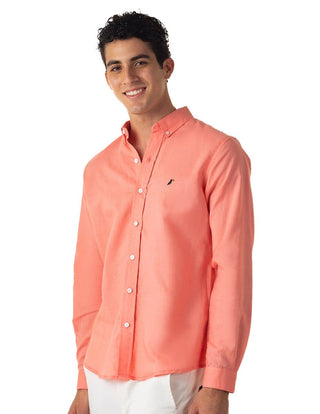 Camisa Hombre Manga Larga LINEN SHIRT Coral-CAMISA-Tucanê