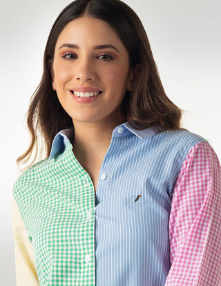 Camisa Mujer COLORBLOCK SHIRT 5.0 Azul-CAMISA-Tucanê