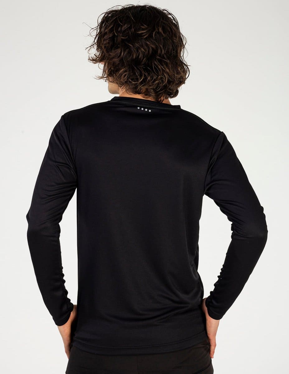 Gildan Playera Negra Manga Larga Espalda Playera Deportiva Negra