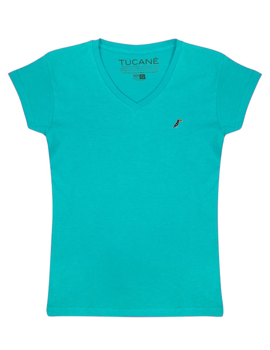 Playera Mujer Cuello V AIR V NECK Turquesa Tucanê