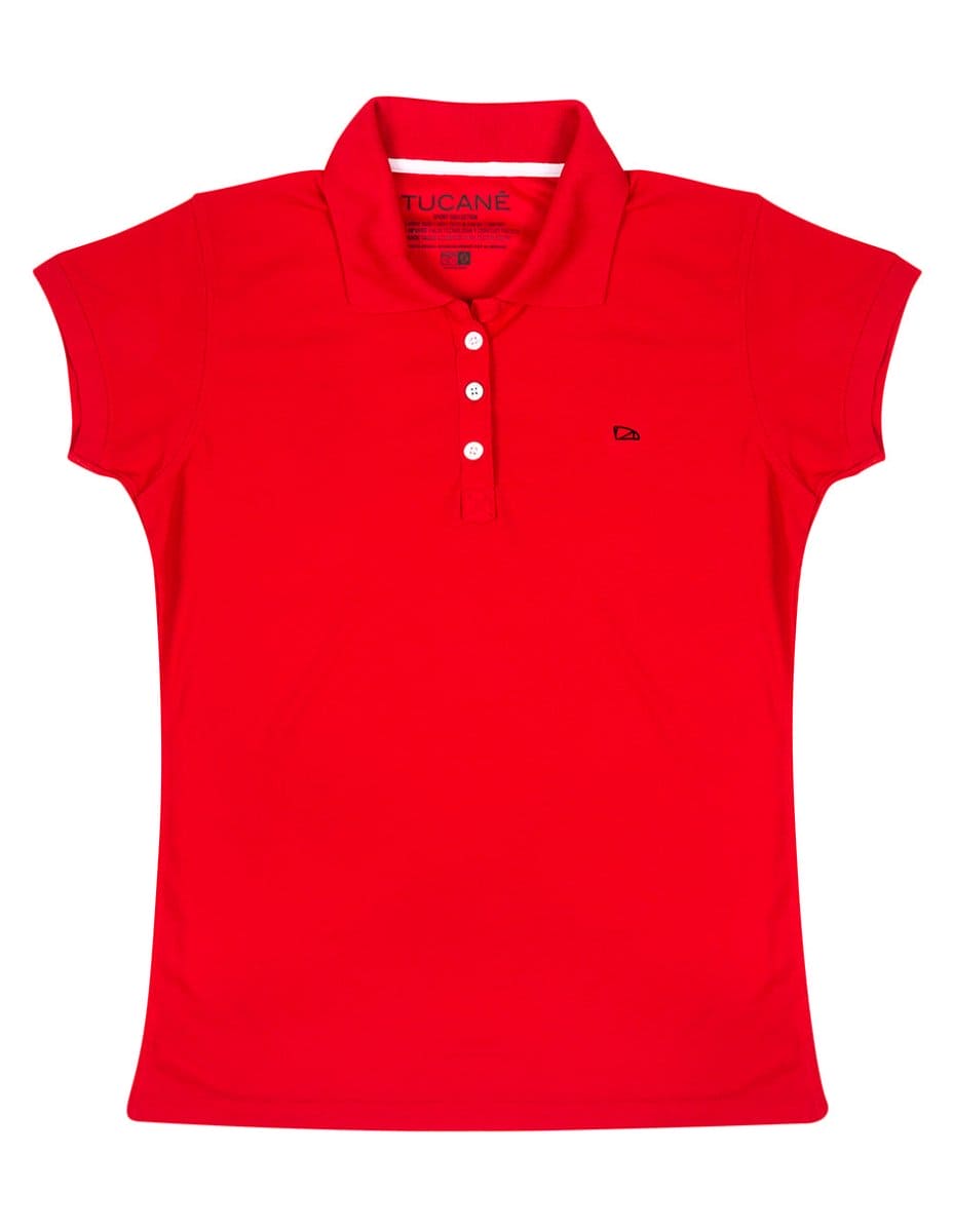 Cuello Polo Playera Tipo Polo Roja Mujer Playera Polo Para Dama