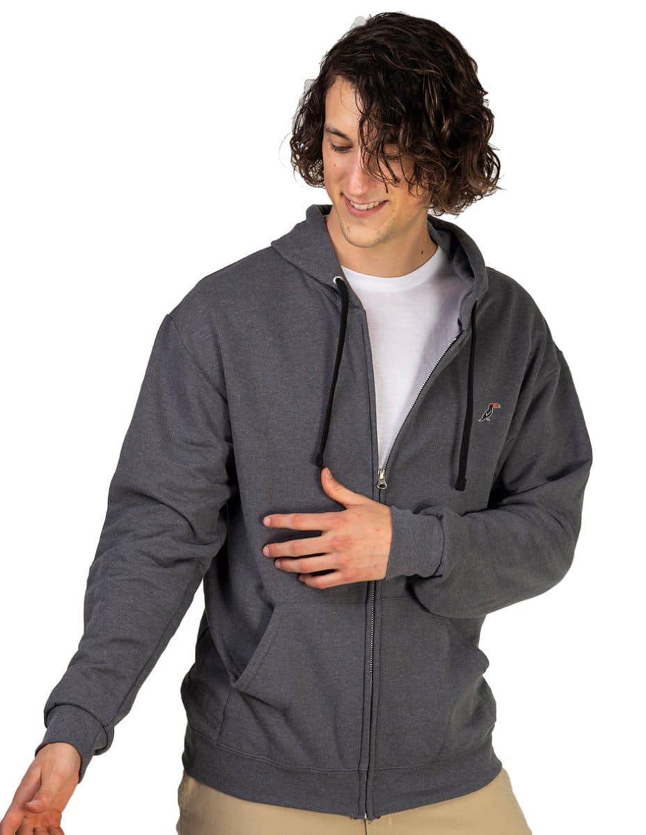 Tucane Sudadera Gorro Hoodie Cierre Casual Gris Jaspe Caballero